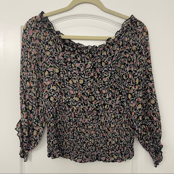 Anthropologie Smocked Off the Shoulder Top - Picture 2 of 4